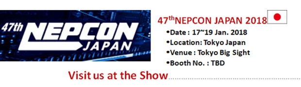 PARA LIGHT is attending 47th NEPCON JAPAN 2018, the Asia’s largest exhibition for electronics design, R&D, and manufacturing technology.